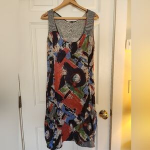Aventures Des Toiles Sleeveless Tank Dress Size 40 Artsy European Asymetrical